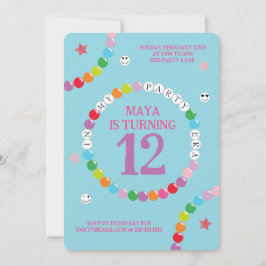 Invitación En mi fiesta de cumpleaños de la era de la pulsera