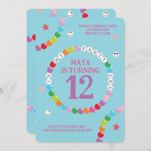 Invitación En mi fiesta de cumpleaños de la era de la pulsera