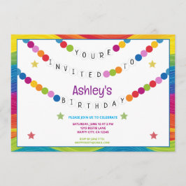 Invitación En mi fiesta de cumpleaños de la era de la pulsera