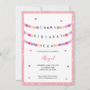 Invitación En mi fiesta de cumpleaños de la era de la pulsera