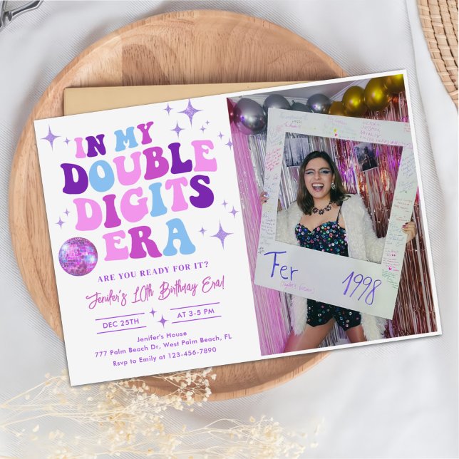 Invitación En mi foto de cumpleaños de la era de los dígitos  (Subido por el creador)