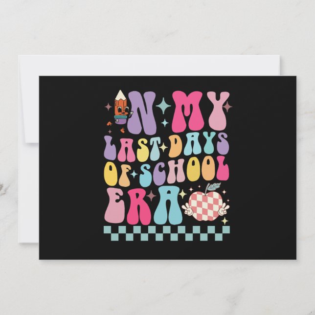 Invitación En Mi Última Etapa Escolar Vida de Maestro Groovy (Anverso)