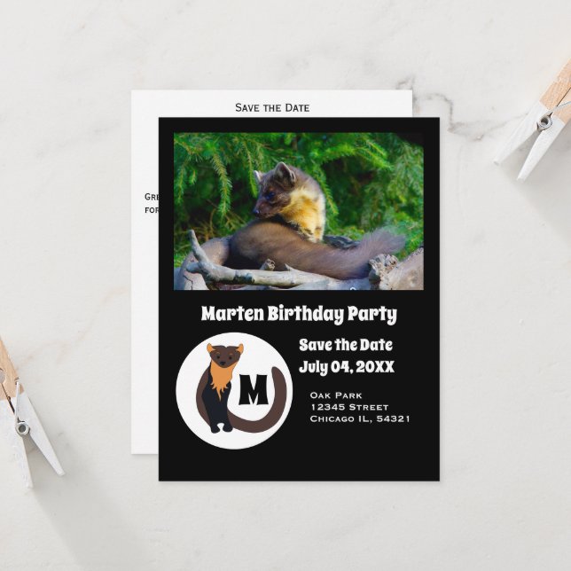 Invitación en Monograma a la fiesta de cumpleaños  (Anverso/Reverso In Situ)