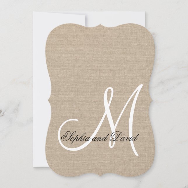 Invitación en monograma a Personalizado de Boda de (Anverso)