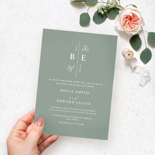 Invitación en monograma Boda moderno (Subido por el creador)