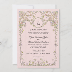 Invitación en Monograma de la Antigua Rosa de Parí