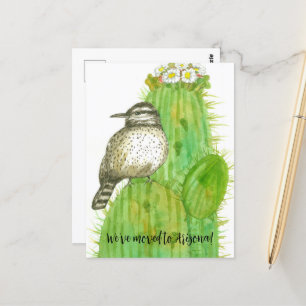 Invitación en movimiento Arizona Cactus Wren Bird
