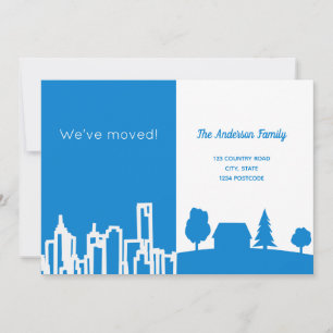 Invitación en movimiento azul de la ciudad