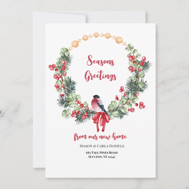 Invitación en movimiento Berry Wreath Holiday (Anverso)