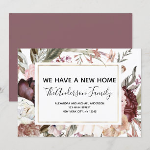 Invitación en movimiento Boho Mauve Floral