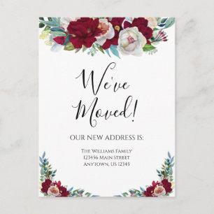 Invitación en movimiento Borgoña Rojo Flor Floral