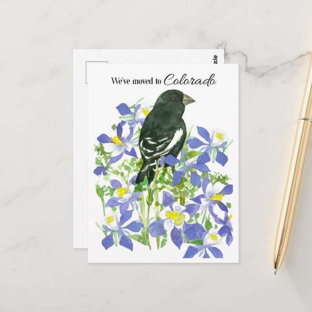 Invitación en movimiento Colorado Bunting Columbin (Anverso/Reverso In Situ)