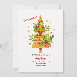 Invitación en movimiento de árbol navideño acuarel