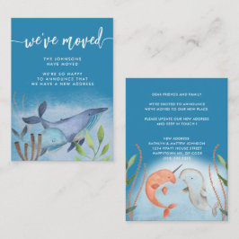 Invitación en movimiento de ballena azul costera