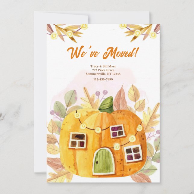 Invitación en movimiento de calabaza de otoño (Anverso)