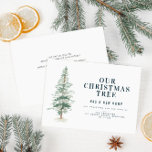 invitación en movimiento de feriado de árboles de<br><div class="desc">Anuncie su nuevo hogar de vacaciones a la familia y amigos con este moderno diseño de árboles de navidad de invierno.</div>