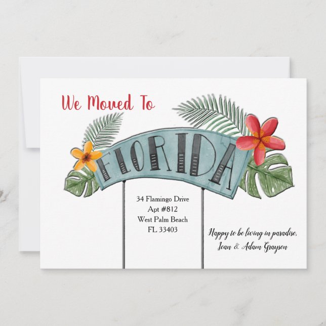 Invitación en movimiento de Florida (Anverso)