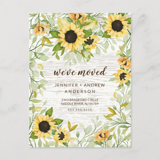 Invitación en movimiento de girasoles ruidosos y a (Anverso)