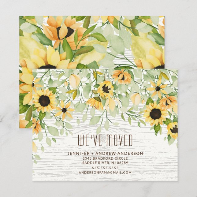 Invitación en movimiento de girasoles rusos (Anverso / Reverso)