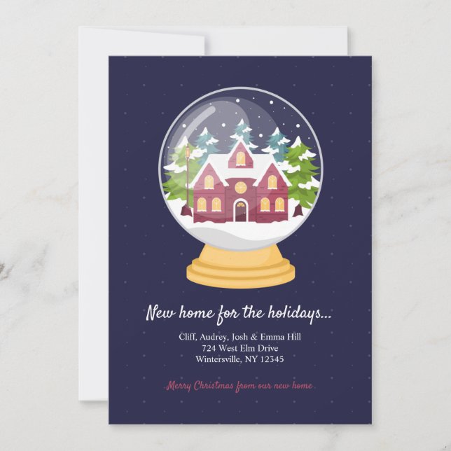 Invitación en movimiento de glóbulos de nieve (Anverso)