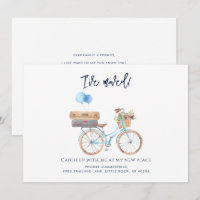 Invitación en movimiento de la bicicleta azul acua
