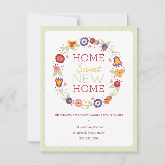 Invitación en movimiento de la floral Wreath (Anverso)