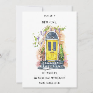 Invitación en movimiento de la puerta de la casa a