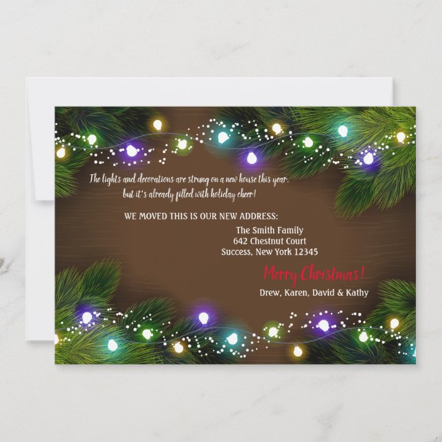 Invitación en movimiento de luces de vacaciones (Anverso)