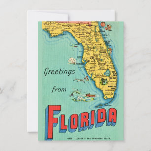 Invitación en movimiento de mapa de Florida retro