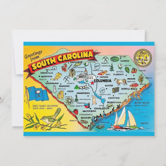 Invitación en movimiento de mapas de Carolina del  (Anverso)