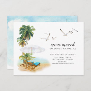 Invitación en movimiento de palmeras de playa