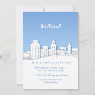 Invitación en movimiento de papel blanco