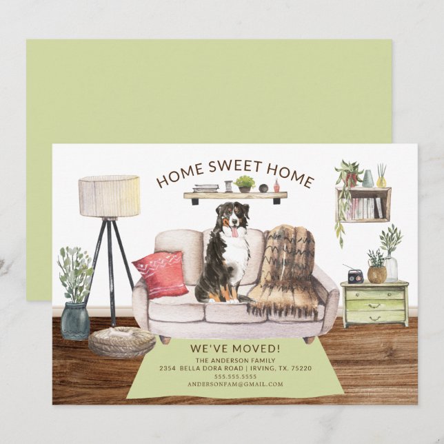 Invitación en movimiento de perro de montaña de Be (Anverso / Reverso)