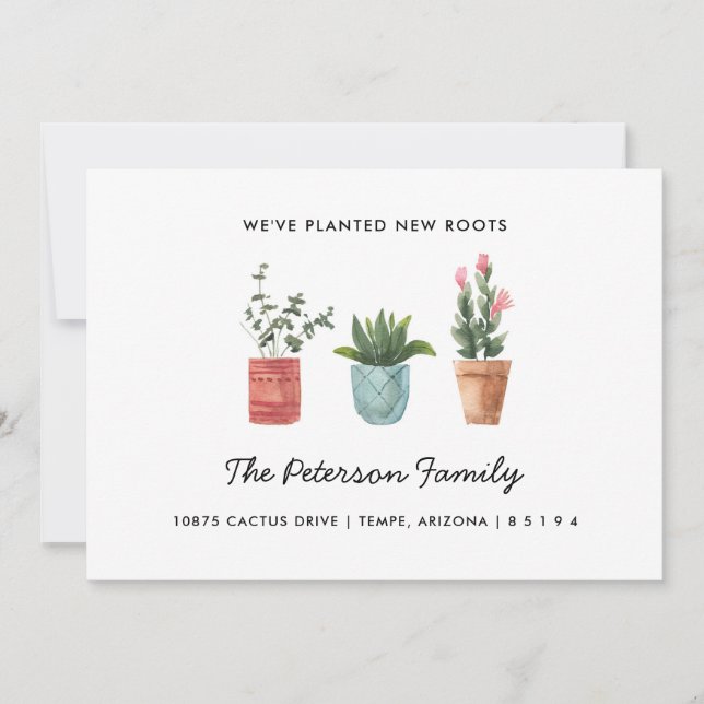 Invitación en movimiento de raíces nuevas plantada (Anverso)