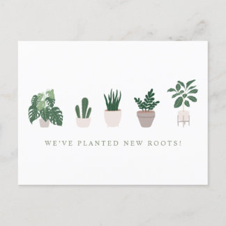 Invitación en movimiento de raíces nuevas plantada