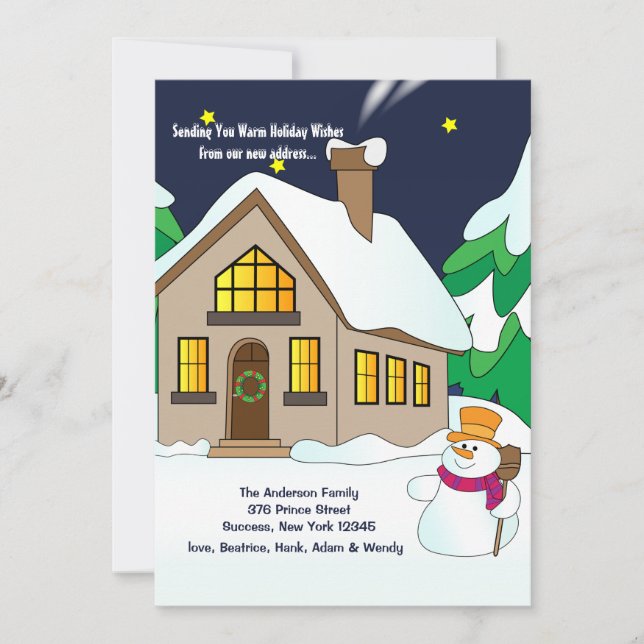 Invitación en movimiento de vacaciones de Snowman (Anverso)