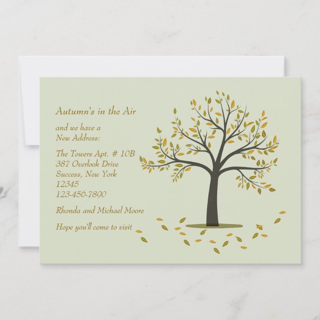 Invitación en movimiento del árbol de otoño (Anverso)