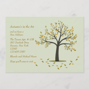 Invitación en movimiento del árbol de otoño