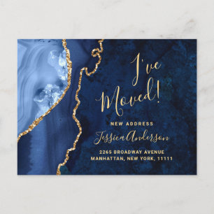 Invitación en movimiento del árido de mármol azul