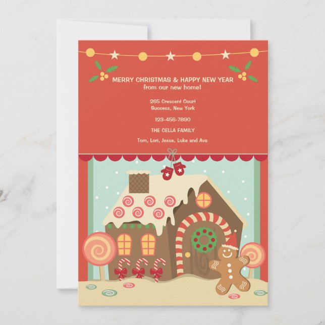 Invitación en movimiento del feriado de la casa de (Anverso)