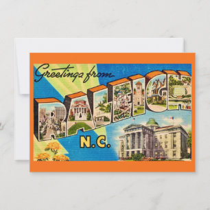 Invitación en movimiento del mapa de Raleigh NC