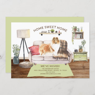 Invitación en movimiento del perro collie duro