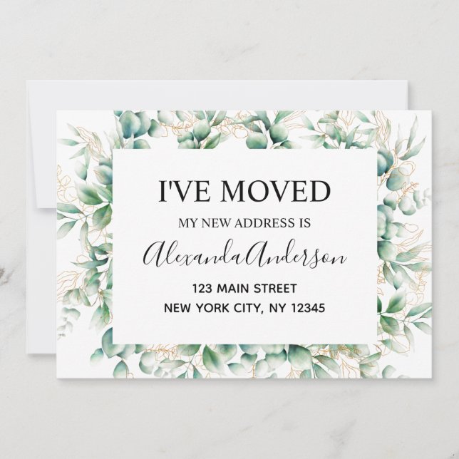 Invitación en movimiento Eucalyptus Greenerenery (Anverso)