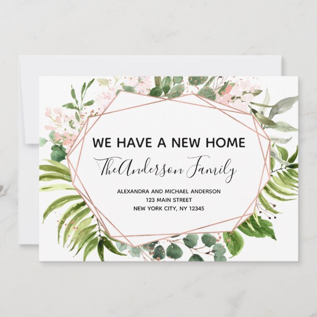 Invitación en movimiento Eucalyptus Greenery Geomé (Anverso)