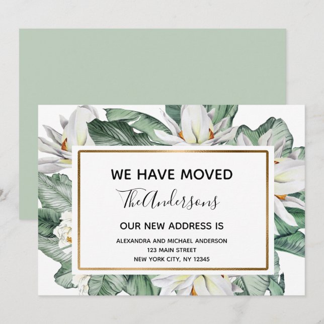 Invitación en movimiento Floral tropical (Anverso / Reverso)