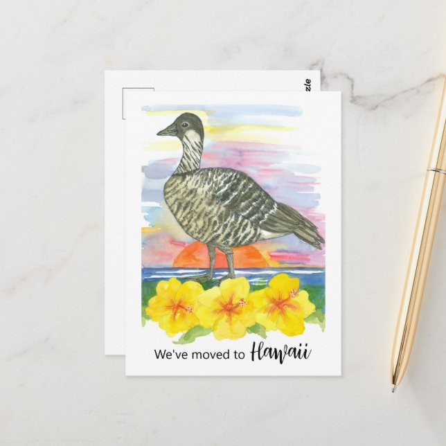 Invitación en movimiento Hawaii Nene Goose Hibiscu (Anverso/Reverso In Situ)