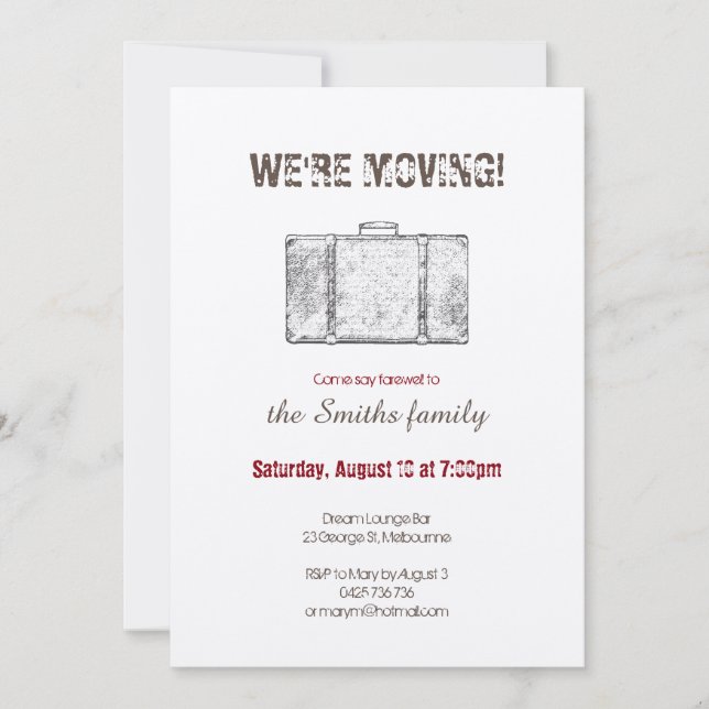 Invitación en movimiento / Invitación de fiesta de (Anverso)