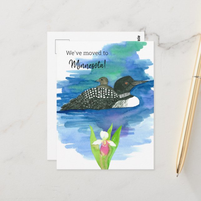 Invitación en movimiento Minnesota Loon Lady Slipp (Anverso/Reverso In Situ)