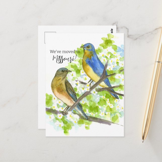 Invitación en movimiento Pájaros azules de Misuri (Anverso/Reverso In Situ)