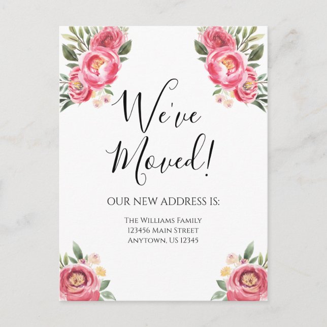 Invitación en movimiento Peonies rosados Flores Fl (Anverso)